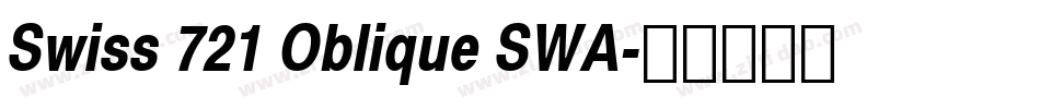 Swiss 721 Oblique SWA字体转换